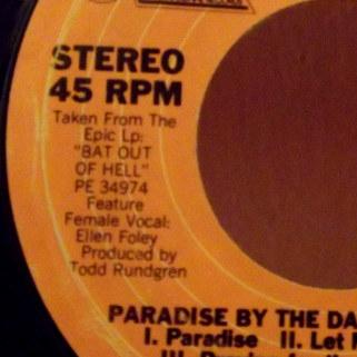 [Meat Loaf - Paradise - USA single with 'feature vocal by Ellen Foley' imprint]